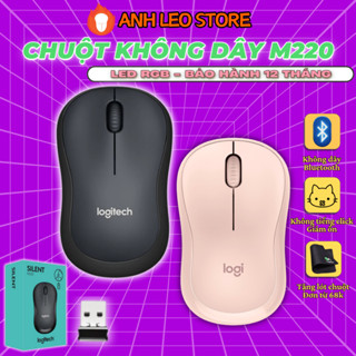 Chuột Không Dây Logitech M220 Silent, Chuột văn phòng Bluetooth giảm tiếng Ồn, USB tặng Pin