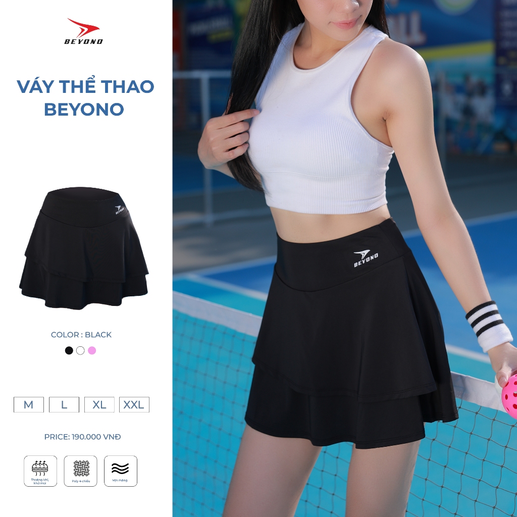 Chân váy nữ cầu lông, tennis, bóng chuyền BEYONO thể thao top sport