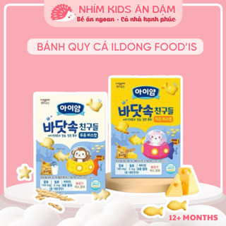 [Date T4/2026] Bánh Quy Ăn Dặm Hình Cá - Hình Khủng Long Vị Sữa - Vị Phô Mai ILDONG Hàn Quốc