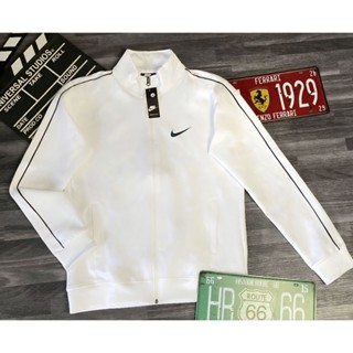 Áo Khoác Thun Lạnh Thể Thao Nam Nữ Màu Trắng Sọc Đen Chất Poly 2 Da Cao Cấp Mềm Mịn KhôngNhăn Áo Khoác Thu Đông