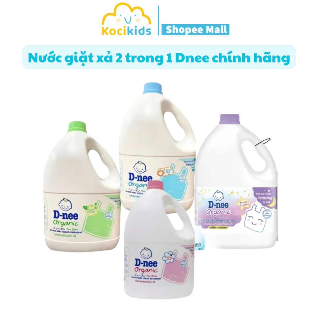 Nước Giặt Dnee cho bé Đủ Màu Can 3L Hương Thơm Tự Nhiên