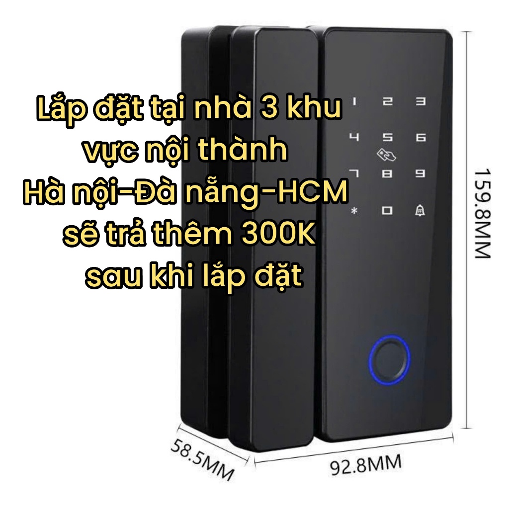 Khóa Cửa Vân Tay Kính Cường Lực XMI 618B Thông Minh App Ttlock Vân Tay, Mật Mã, Thẻ Từ