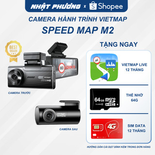  CAMERA HÀNH TRÌNH VIETMAP SPEEDMAP M2 tặng kèm Dẫn Đường Vietmap Live Pro 1 năm Thẻ nhớ 64G & Sim data 12 tháng 