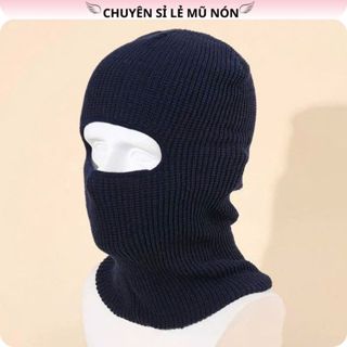  Mũ len trùm đầu ninja Nón len chùm kín mặt hở 2 mắt và miệng giữ ấm tai và cổ món quà cho ông cho bố và người già 