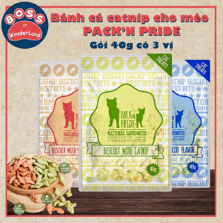  Bánh cá Catnip PACK’N PRIDE cho mèo gói 40g 3 vị thơm ngon 