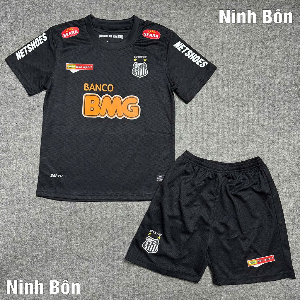 Bộ Quần Áo Bóng Đá CLB Santos 2012, Áo Đá Banh Neymar - Vải Polyester Thái Cao Cấp