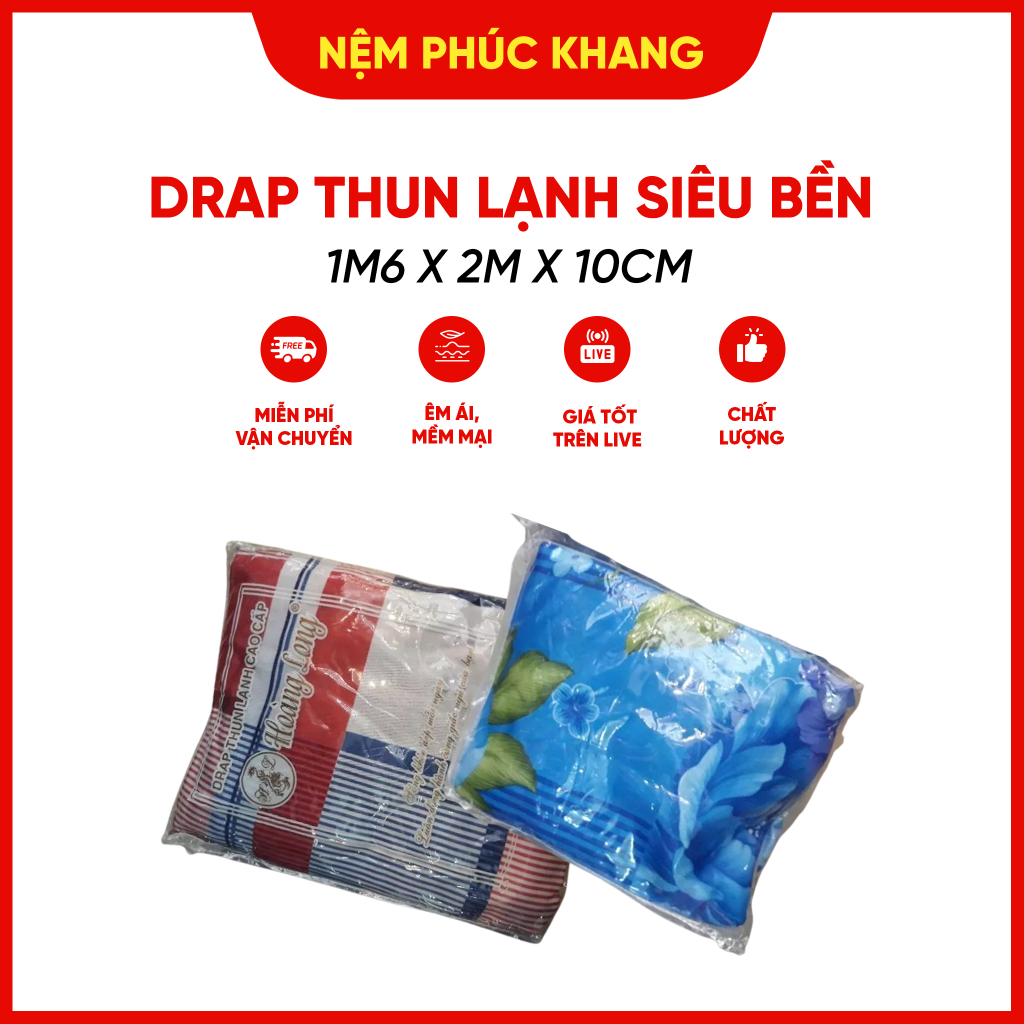 Drap thun lạnh siêu bền 1m6x2m Cao 10cm