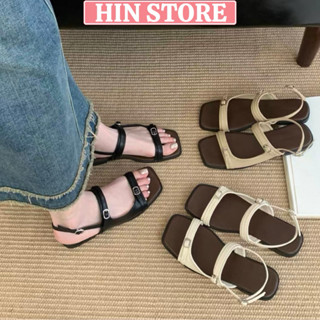  Dép quai hậu nữ sandal đế bệt da mềm có khuy cài mẫu mới hottrend MS54 