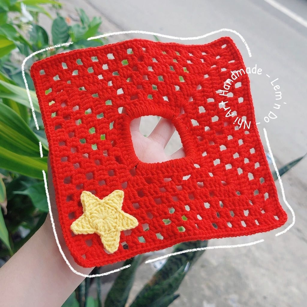 Scrunchies Cờ Việt Nam | Cột tóc len Cờ Việt Nam| Dât Cột Tóc len