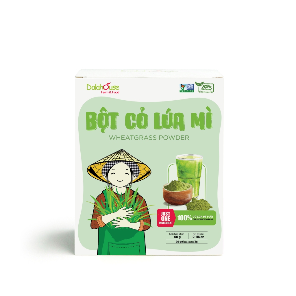 Bột cỏ lúa mì hữu cơ Dalahouse 60gr/120gr
