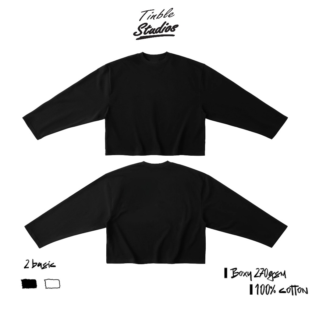 Áo Boxy Long Sleeve Trơn - Cotton Dày 270GSM – Local Brand TINBLE