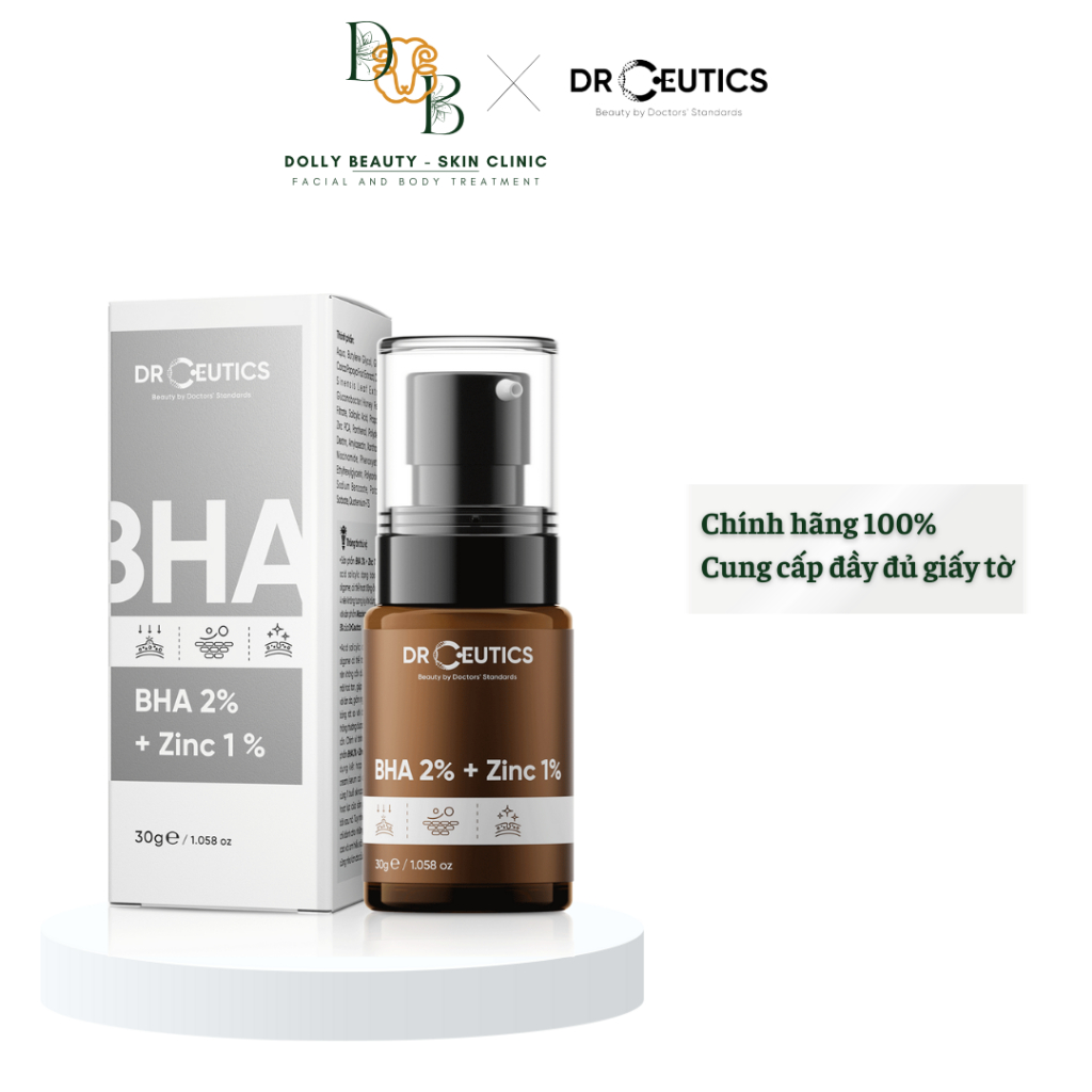 [DRCEUTICS] Serum Giảm Mụn Ngừa Thâm BHA 2% + ZinC 1%