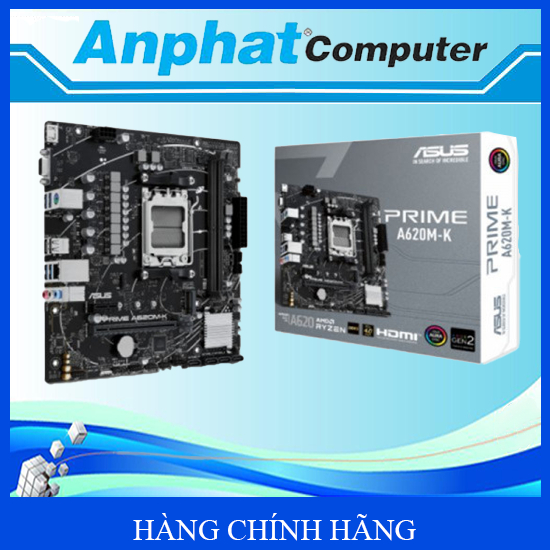Bo Mạch Chủ Main ASUS PRIME A620M-K Socket AM5 - Hàng Chính Hãng