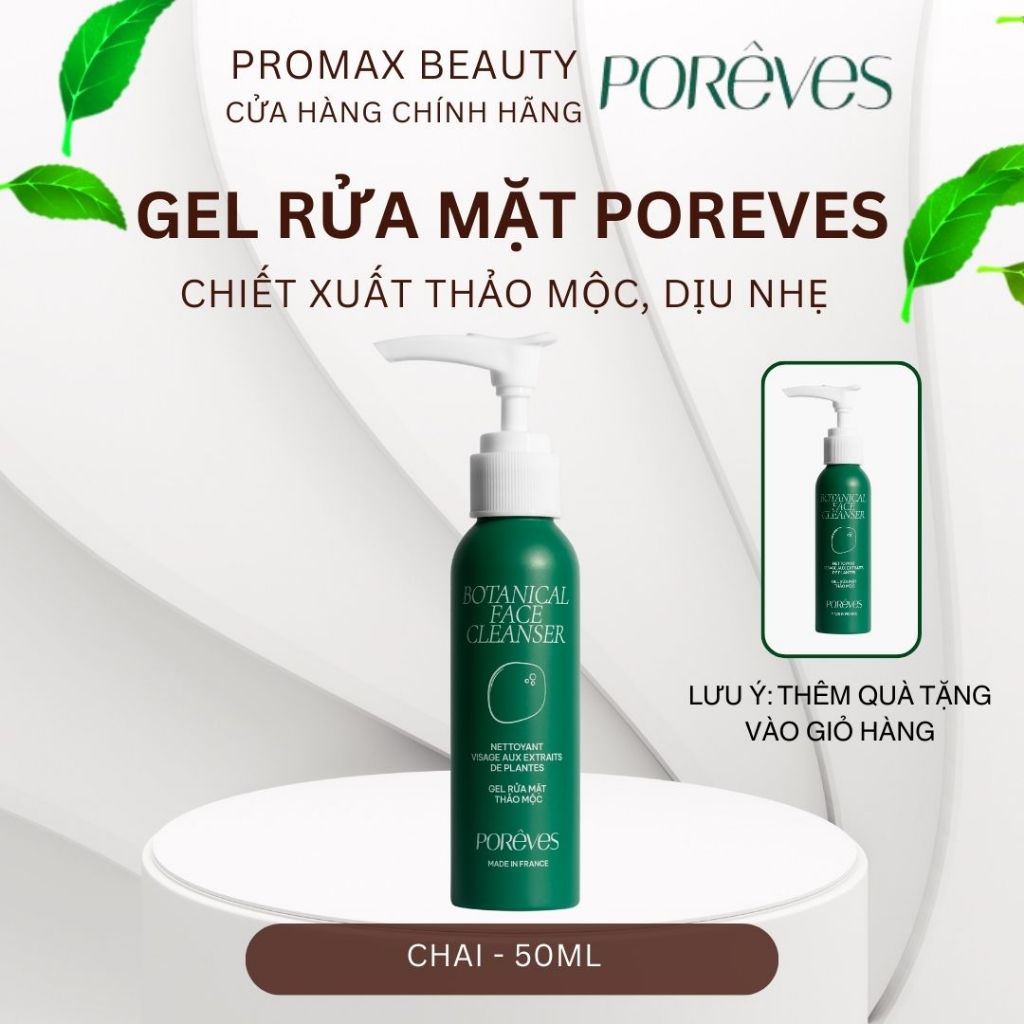 Poreves Sữa Rửa Mặt Thảo Mộc Botanical Face Cleanser dịu nhẹ với mọi loại da