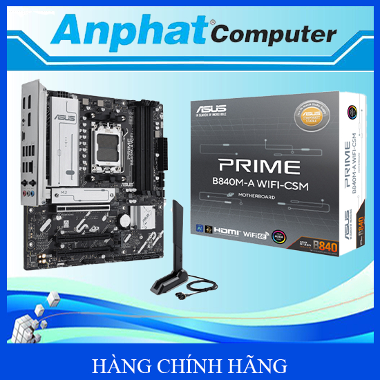 Bo Mạch Chủ Main ASUS PRIME B840M-A WIFI-CSM Socket AM5 - Hàng Chính Hãng