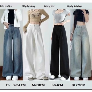 Quần Jean Bò Ống Suông Rộng Xuông Nữ CANA MS13 Jeans Cạp Cao Phong Cách