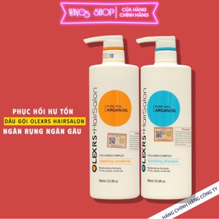Cặp Dầu Gội Xả Olexrs Hair Salon Giảm rụng tóc, ngăn gàu, kiềm dầu, phục hồi hư tổn 500ml/960ml