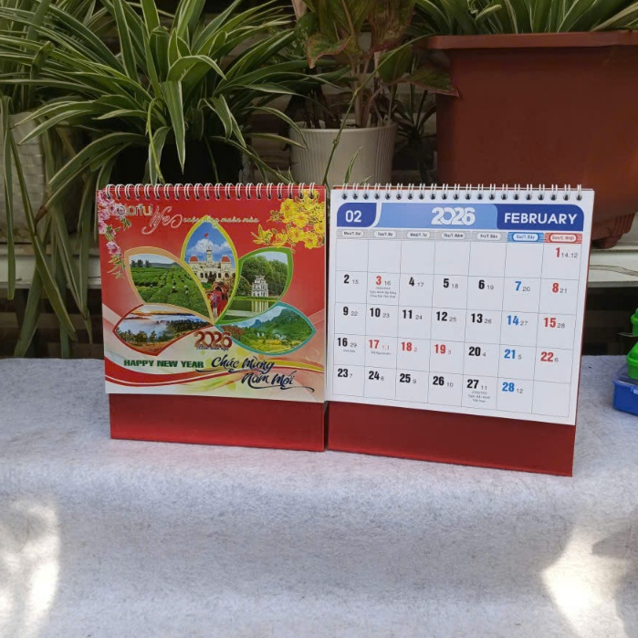 Lịch 2026 , lịch để bàn  2026  khổ 16*24cm và 24*16cm (vpp Tritin)