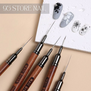  Cọ nét nail cán gỗ cao cấp - cọ lông chồn vẽ móng đủ size  vẽ hoa văn liner siêu nét 