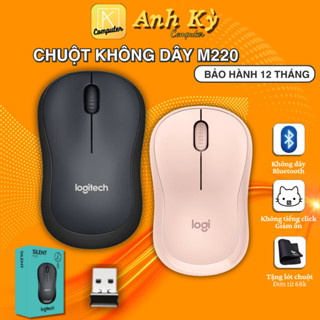 Chuột Không Dây Silent 𝙈-𝙎𝙚𝙧𝙞𝙚𝙨 M220, Chuột văn phòng không gây tiếng động - BH 12 tháng 1 đổi 1
