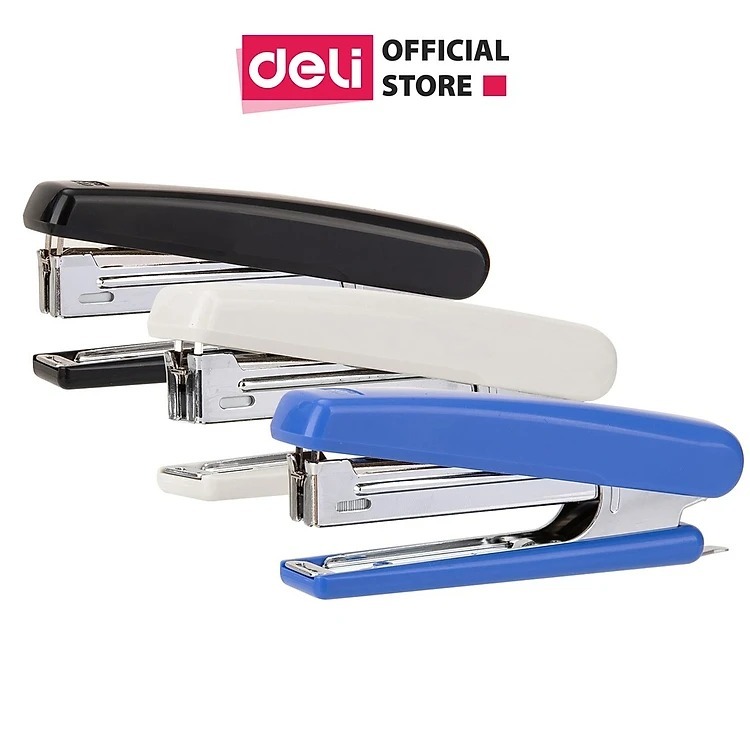 Dập Ghim Deli E0221- Dập Ghim No.10 -15 Trang, Đen, Xanh, Xám - 1 Cái