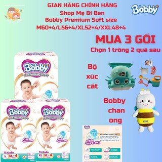 [Mua 3 gói Chọn Quà] Tã quần Bobby Premium Soft size M60+4/ L56+4/ XL52+4/ XXL48+4 miếng