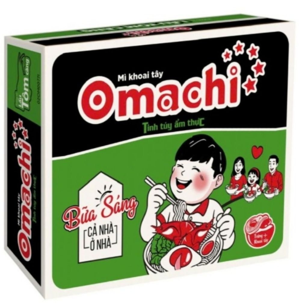 Thùng 16 gói Omachi lẩu tôm càng 80g