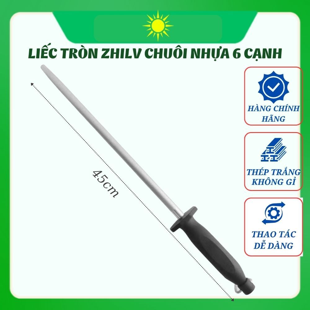 Thanh Mài Dao Cây Liếc Dao – Liếc Tròn Chuôi Nhựa 6 Cạnh