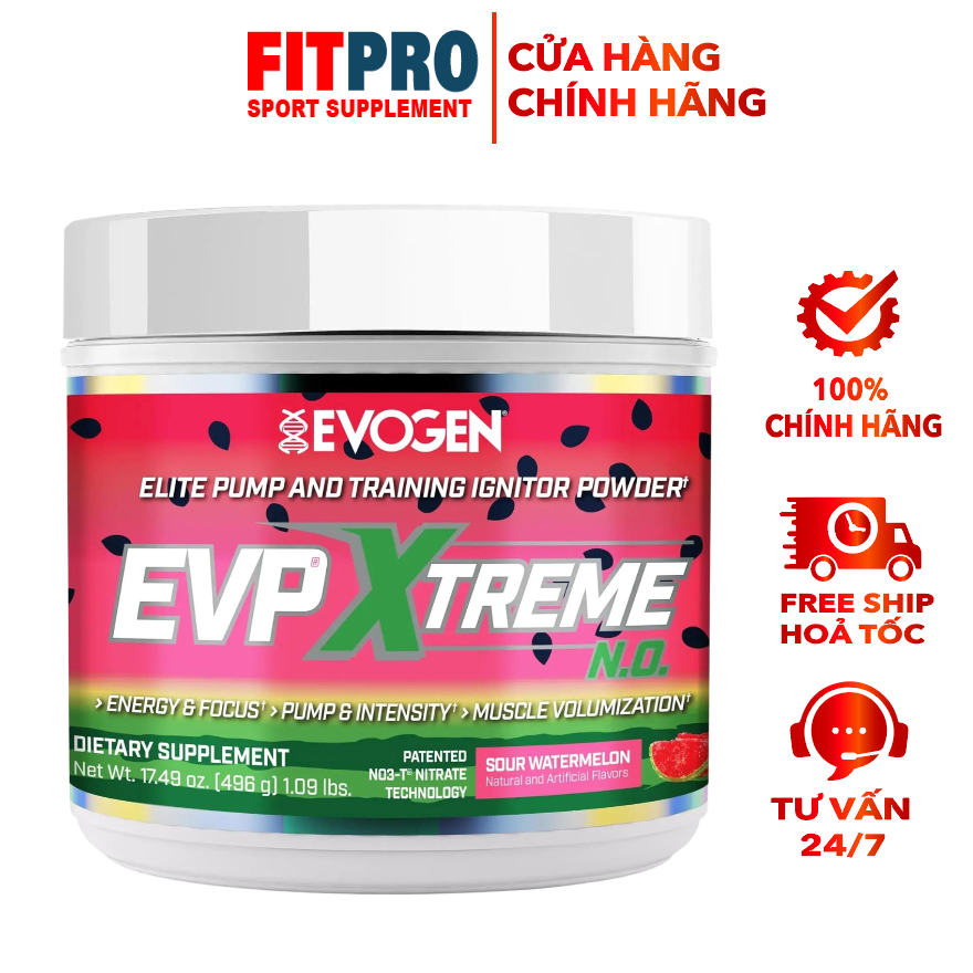 Evogen Pre Workout EVP Extreme (40 Liều), Hỗ Trợ Tỉnh Táo, Tập Trung Năng Lượng, Sức Mạnh, Sức Bền