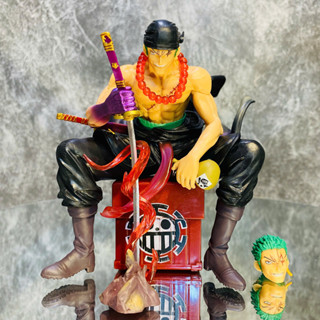  Mô hình OnePiece -  Zoro ngồi hòm Hải Tặc  Cắm Kiếm  