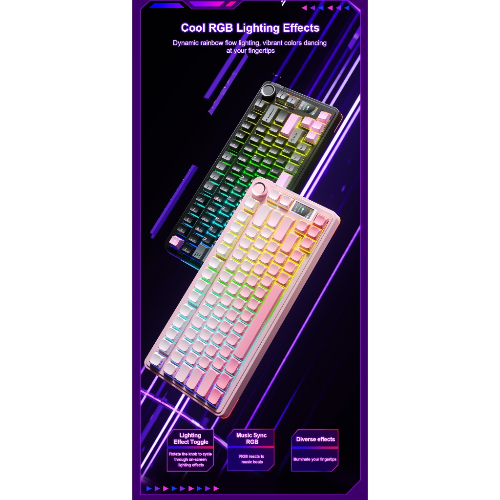 Bàn Phím Cơ Không Dây Aula S75 Pro - Có Màn Led Tùy Chỉnh - Led RGB Xuôi - 3 Mode Kết Nối Tiện Lợi | BigBuy360 - bigbuy360.vn