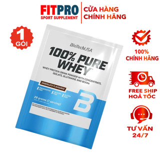  Sample Sữa Whey Protein BioTechUSA 100% Pure Whey  1 Lần Dùng  Bổ Sung 21g Protein 13.3G EAA BCAA 