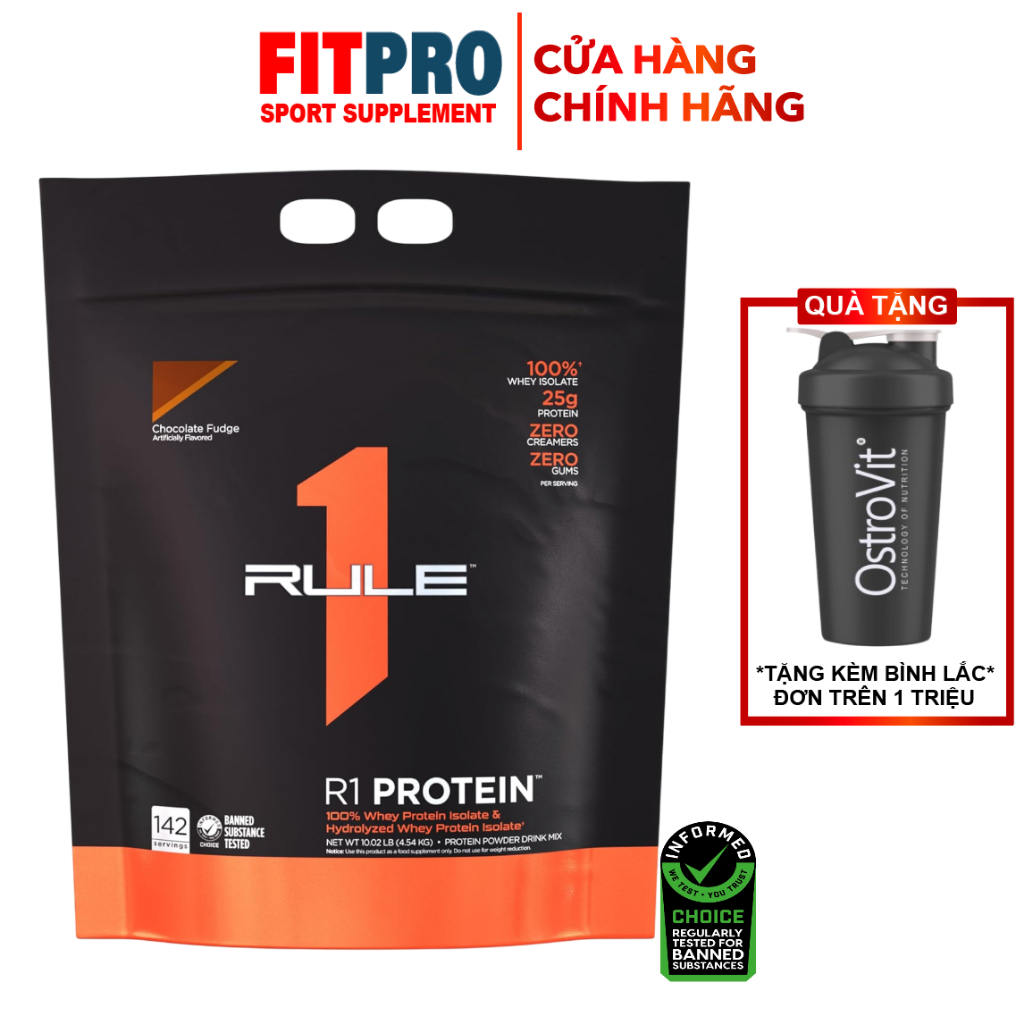 Sữa bột R1 Whey Rule 1 Protein 4.5KG (142 Lần Dùng) Whey Isolate & Hydrolyzed, Bổ Sung Đạm Protein