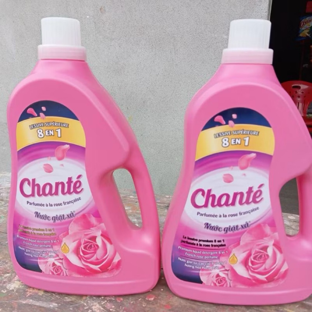Nước Giặt Chante' Can Hoa Hồng 3.1 Lít