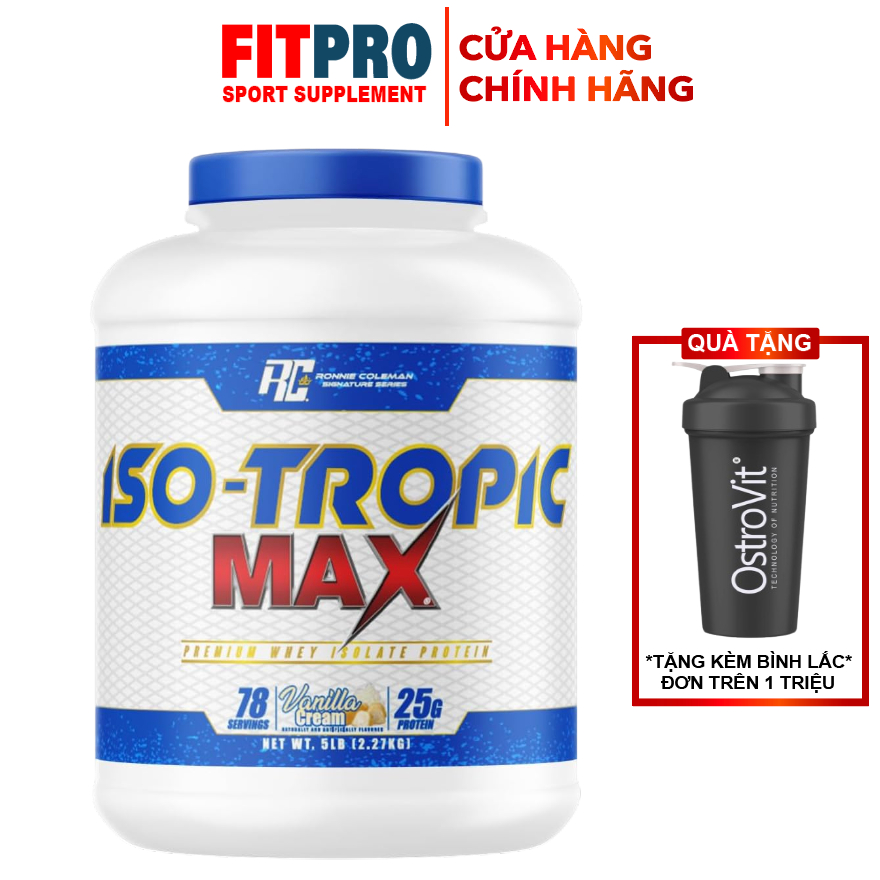 Ronnie Coleman Iso Tropic Max Isolate 100% Whey Protein 2.2KG (75 Lần Dùng) Hỗ Trợ Phục Hồi và Tăng 