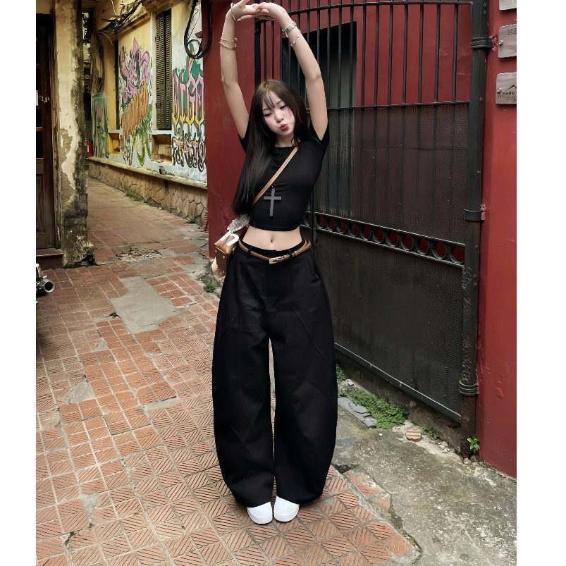 Quần Kaki Harem Unisex MINHU CLOTHES, Quần Kaki Dáng Rộng Lưng Thun Co Giãn [Q01] | BigBuy360 - bigbuy360.vn