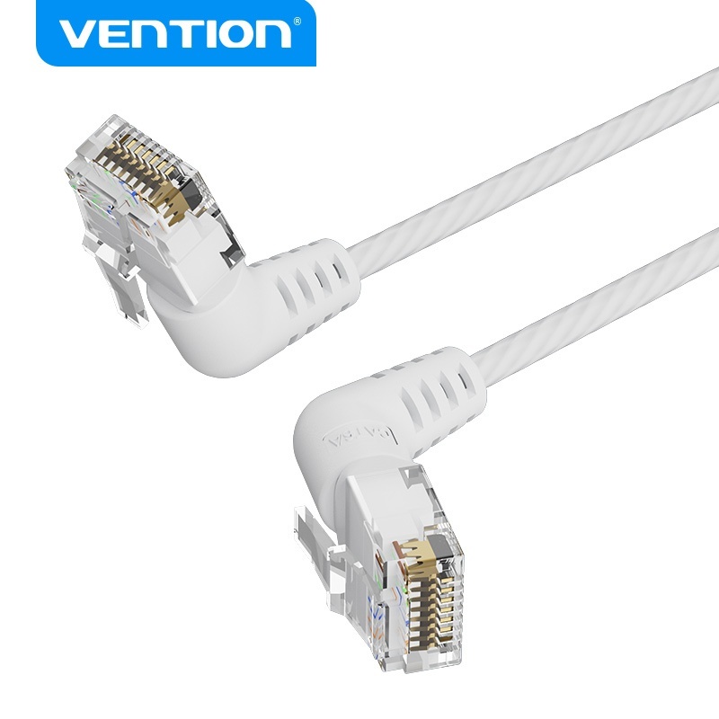Vention Cat6A Ethernet Cable Patch UTP 10Gbps Network Performance Right Angle Slim LAN Cable for Lap