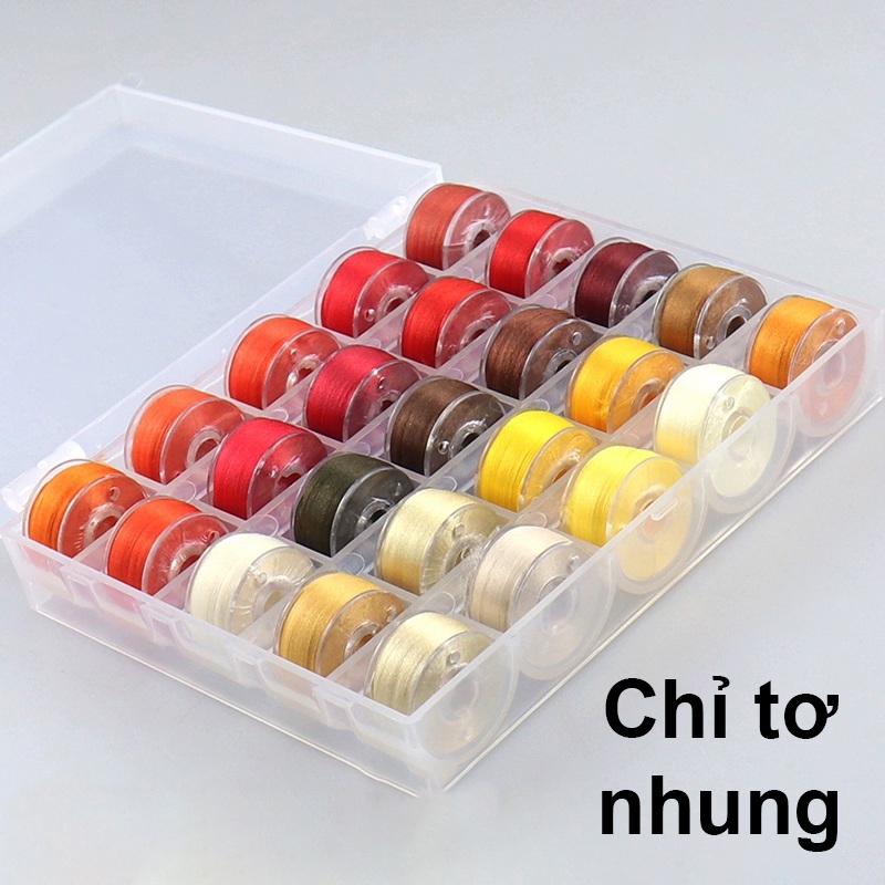 2 cuộn chỉ nhung chỉ tơ làm triền hoa hoa cuốn chỉ mã màu đỏ cam nâu NL0303