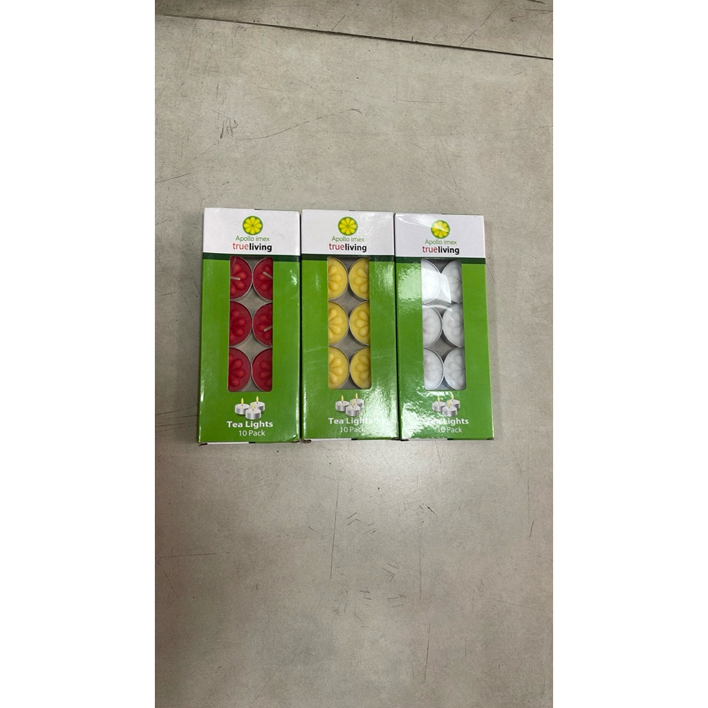 Hộp 10 viên đèn cầy cúng màu vàng, trắng, đỏ ( Thời gian tháp sáng 2h)