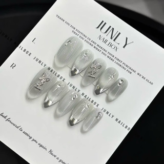  Nailbox Thiết Kế JUNLY móng tay giả mắt mèo ánh trắng cho cô dâu mã 724 