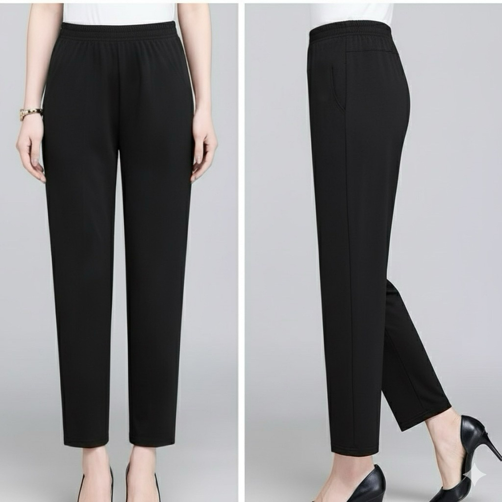 Quần Dài Trung Niên Nữ Chất Mì Nỉ, Mẫu Dài Dáng Suông Chất Thun Sang Trọng Dễ Mặc Form Bigsize Thời 