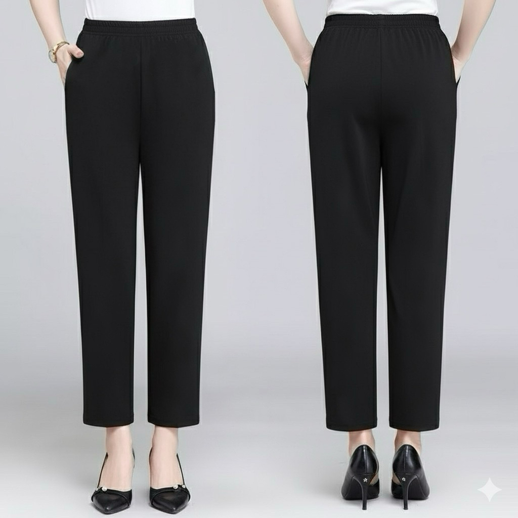 Quần Dài Trung Niên Nữ Chất Umi nỉ Cao Cấp Lưng Thun Co Giãn Tốt Bigsize Mặc Thu Đông Tặng Mẹ U50 U6