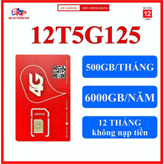 Sim 4G Viettel trọn gói 1 năm không nạp tiền 12MXH80 - 12SD125 - 12ST60