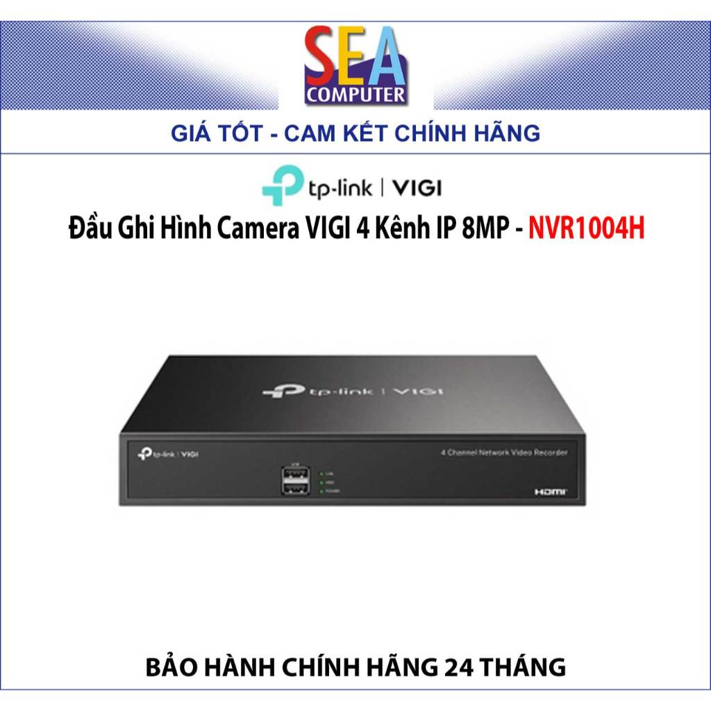 Đầu Ghi Hình Camera VIGI 4 Cổng PoE+ 30W IP 8MP NVR1004H-4P