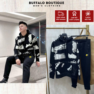 Bộ Quần Áo Nam Mùa Đông Loaei In Hình Đôi Giày Siêu Chất - Bộ Hoodie Nam Nữ Loaei Phối Hoạ Tiết Siêu Chất