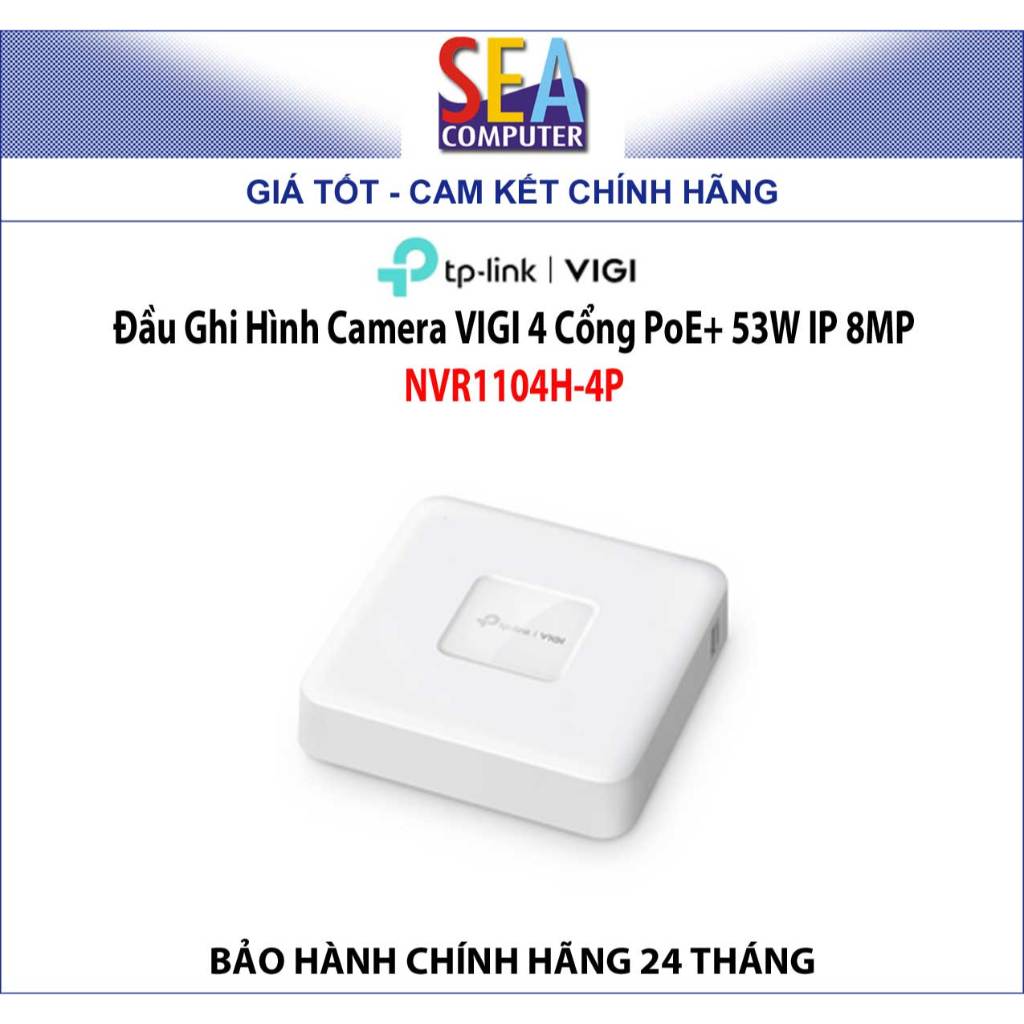 Đầu Ghi Hình Camera VIGI 4 Cổng PoE+ 53W IP 8MP - NVR1104H-4P