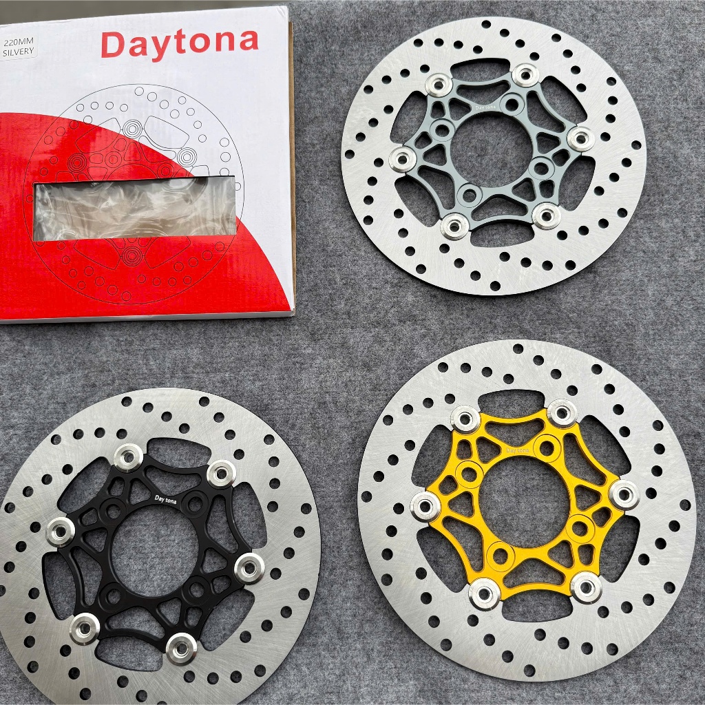 Đĩa Daytona 220mm 6 khoen inox 304 ép thuỷ lực lòng nhôm cnc