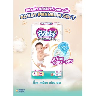 Tã Bỉm Quần Bobby Soft Premium Mẫu Mã Mới Đủ Size M60+4  L56+4  XL52+4  XXL48+4 Miếng 