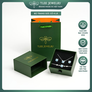 Set quà tặng trang sức dây chuyền, lắc tay, khuyên tai bạc TLEE full box TLEE JEWELRY CB114