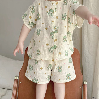  Xả Kho  Pijama cho bé tay ngắn quần đùi đồ bộ cộc tay xô muslin cao cấp mềm nhẹ thoáng khí 